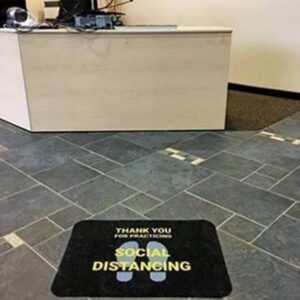  17” X 24” Adhesive Back "Thank You For Practicing Social Distancing" Safety Message Mat For Carpet (50PK) by 