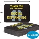  17” X 24” Adhesive Back "Thank You For Practicing Social Distancing" Safety Message Mat For Carpet (50PK) by 